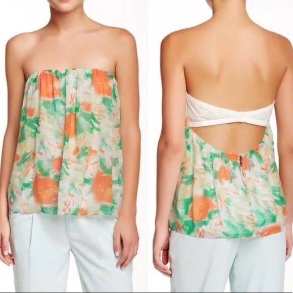 Alice + Olivia strapless silk floral top - Picture 3 of 8